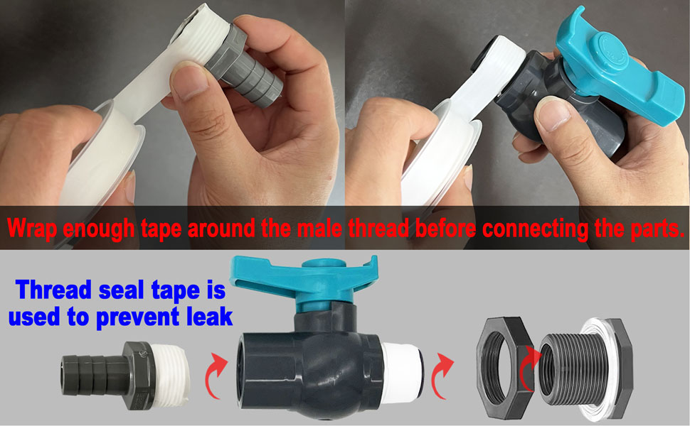 Qitdathn Rain Barrel Spigot PVC Faucet Kit Water Barrel