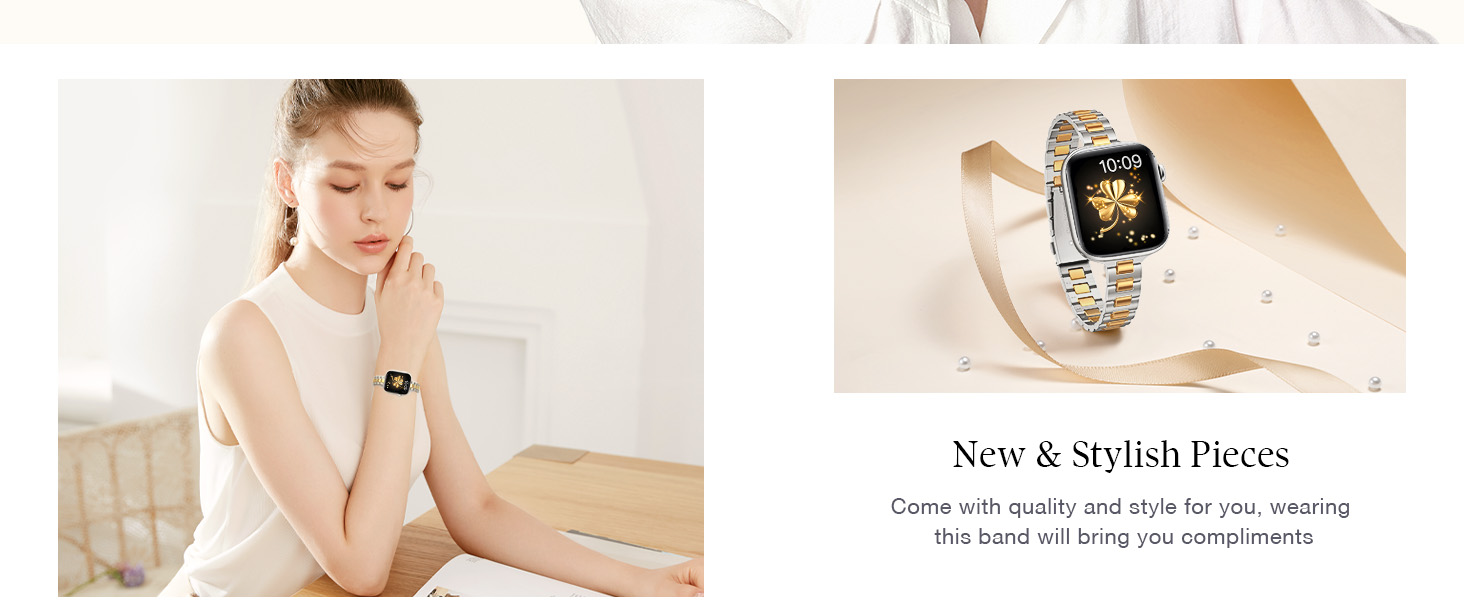 gold and silver apple watch band