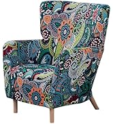 NILUOH Armchair Slipcover 1-Piece Stretch Velvet Wing Back Chair Sofa Slipcover Soft Arm Chair Co...
