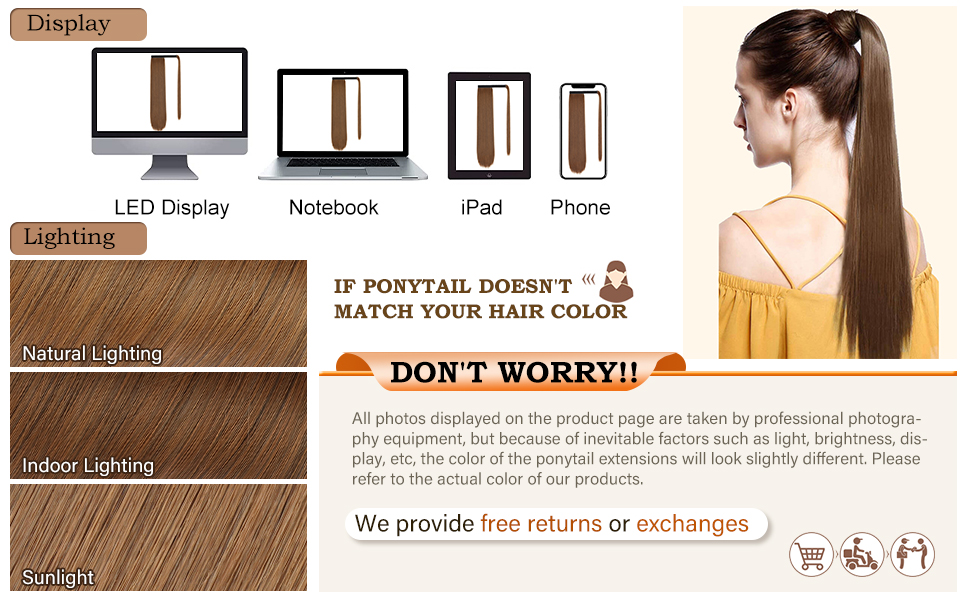  straight ponytail extension