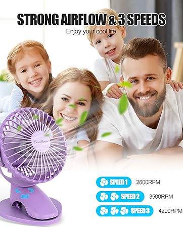 Portable Clip Fan with USB &amp; Battery Powered