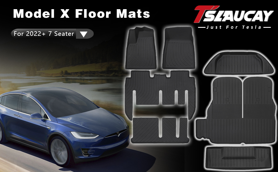 TSLAUCAY Tesla Model X Floor Mat 2022 2023 Model X Mats 7