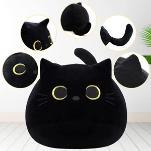 KOMUNJ Black Cat Plush, 30cm Black Cat Stuffed Animal Toy