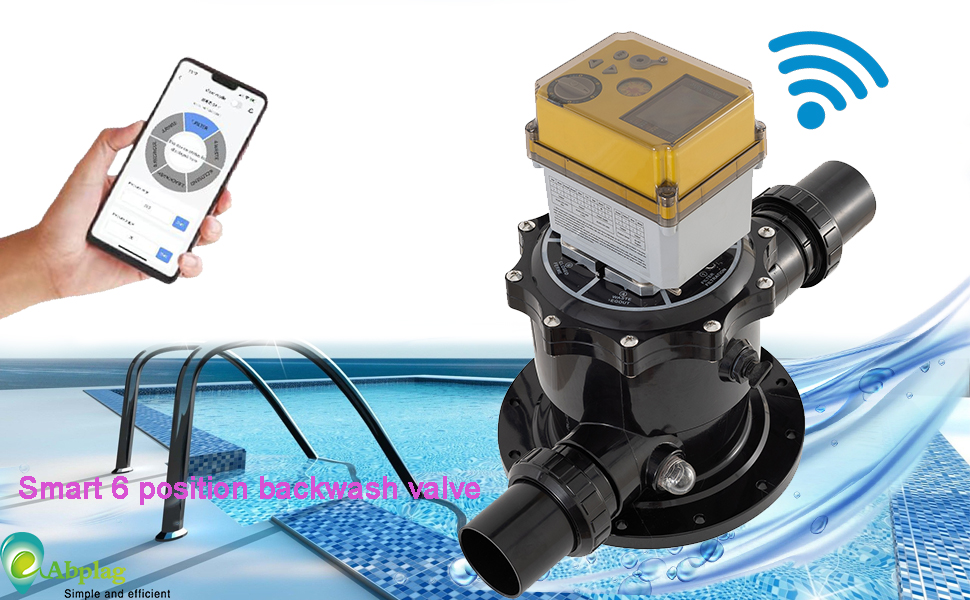 Abplag Sand Filter 6 Position Valve Smart Backflush Valve for Above and Inground