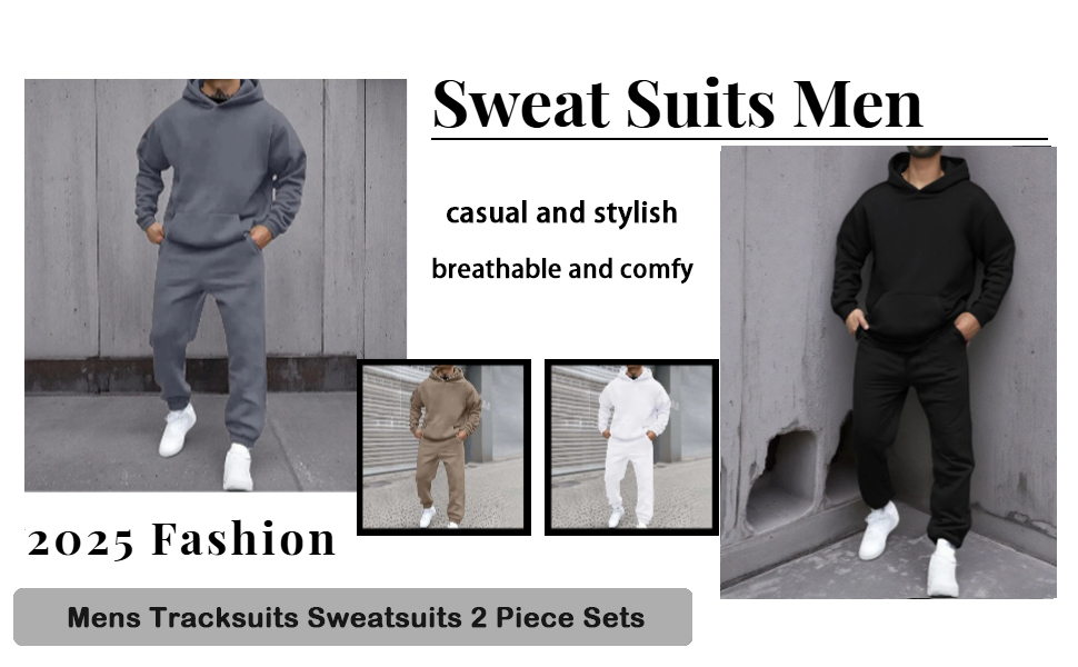 2 piece sweatsuits sets mens tracksuits jogging suits for men hoodie and sweatpants sets