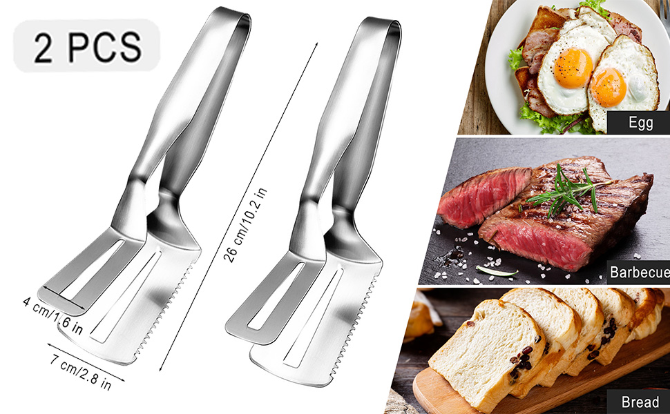 3 In 1 Spatula Tongs Combo 2Pcs 10 inches Length Cooking