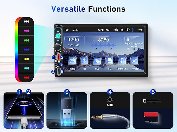 Amazon.co.jp: Hodozzy 2 Dinカーステレオ ワイヤレスCarPlay/Android