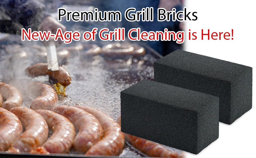 Grill Bricks for Cleaning Flat Top, Includes 4 Durable