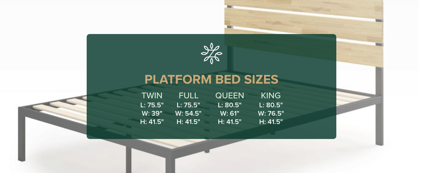 Zinus Queen Bed Frame Paul 14 Inch Platform Bed Frame with Wood