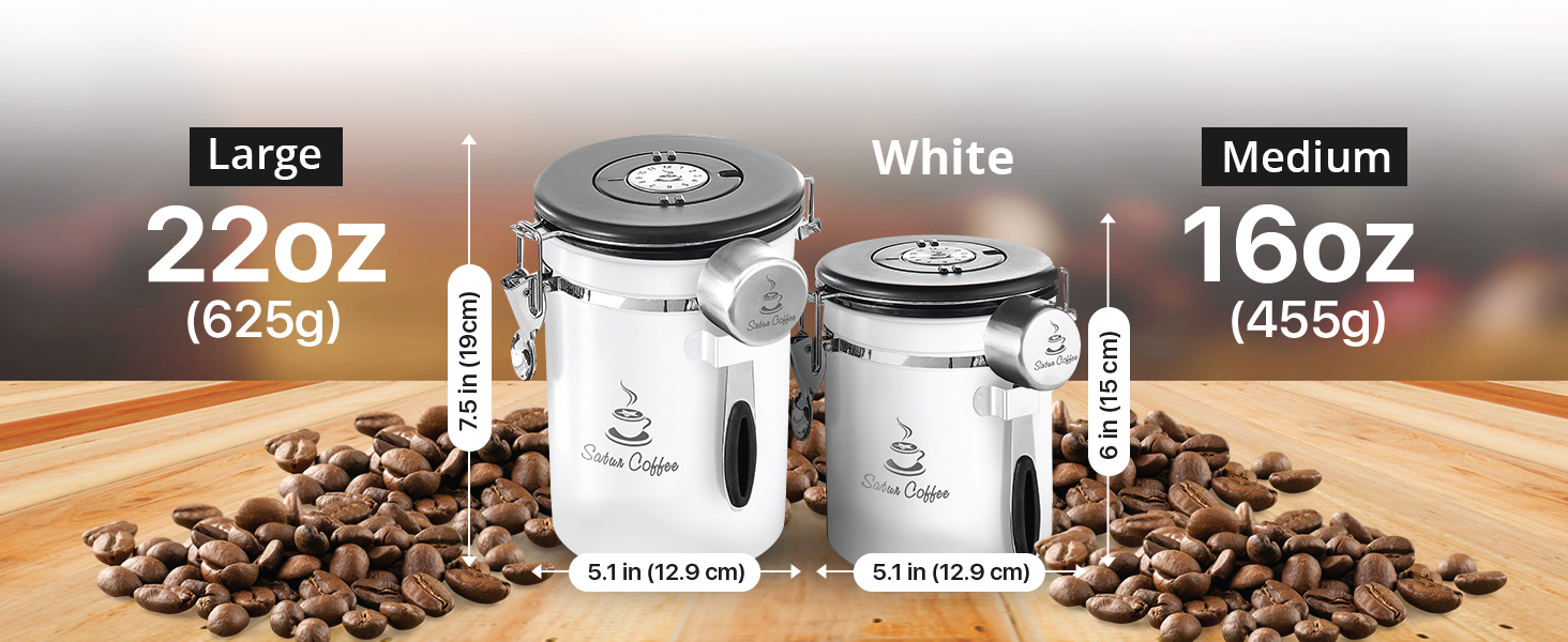 Coffee Canister Airtight Coffee Container Stainless Steel Coffee Storage for Beans, Grounds