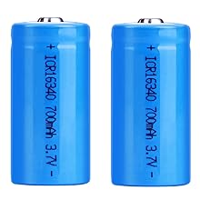 Two high capacity and quality rechargeable 16340 batteries