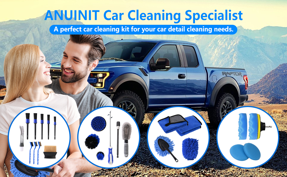 ANUINIT 27Pcs Car Detailing Kit Detailing Brush Set, Car