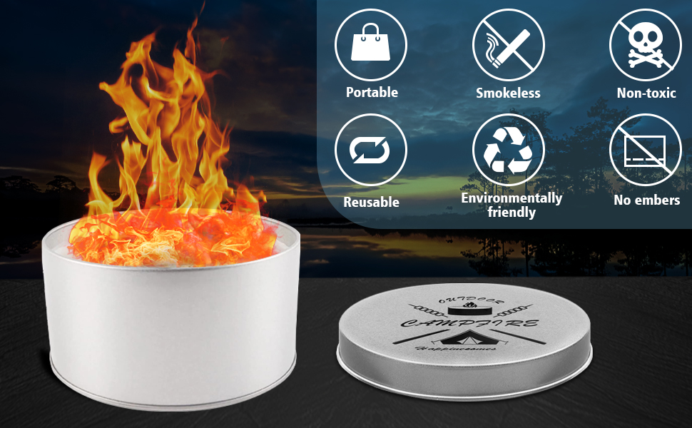 Portable Campfire Outdoor Mini Fire Pit, 380g Convenient S’mores Maker