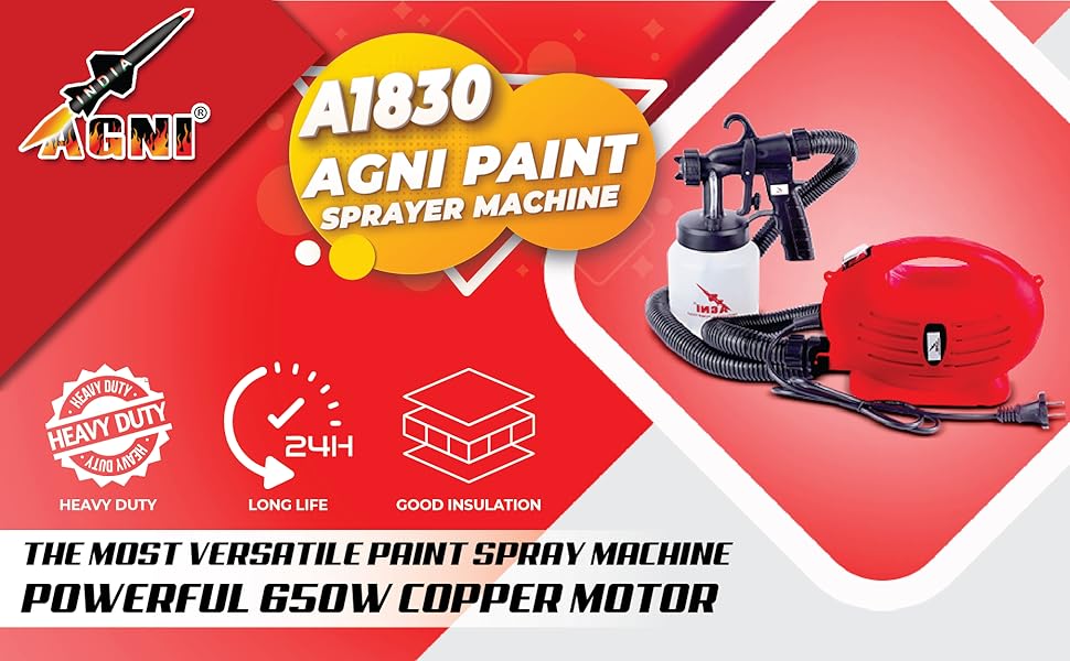 AGNI® A1830 Electric Spray Painting Machine Set 650W Plastic Portable Sanitizer and Paint