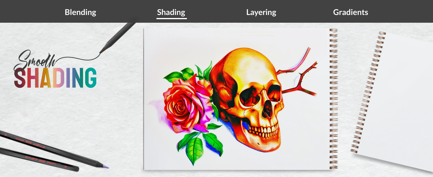 black widow pencils shading