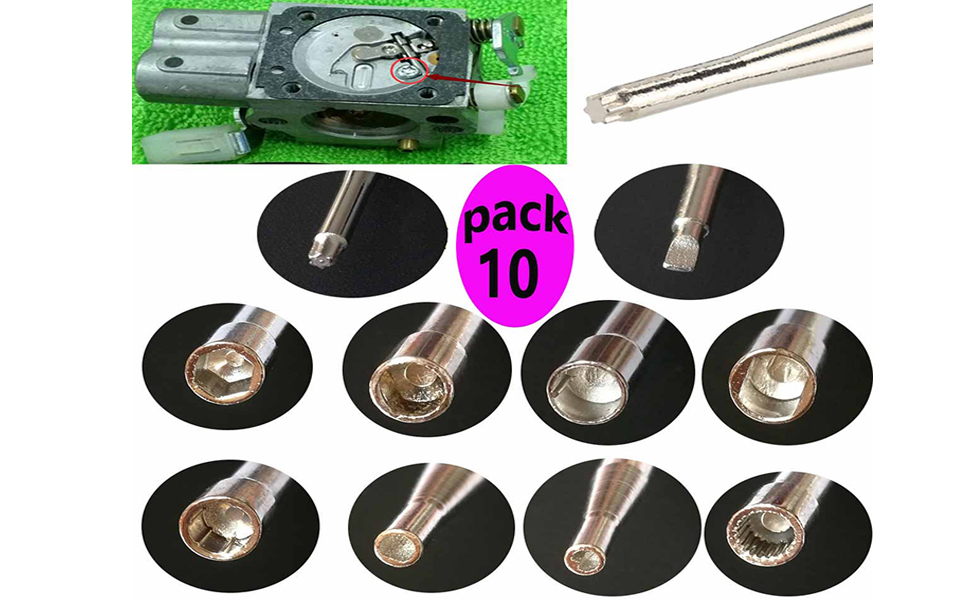 Fyange 10 Pcs Carburetor Adjustment Tool Screwdriver Kit + Carrying Case + Cleaning
