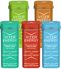 Viter Energy Caffeinated Mints Caffeine B Vitamins Chewing Nootropic Chews Focus Boost Vegan Pills