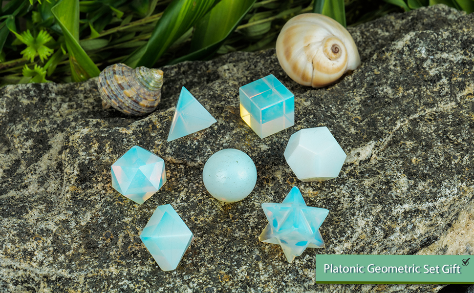 platonic solid crystal set kitchen gift spiritual reiki stone