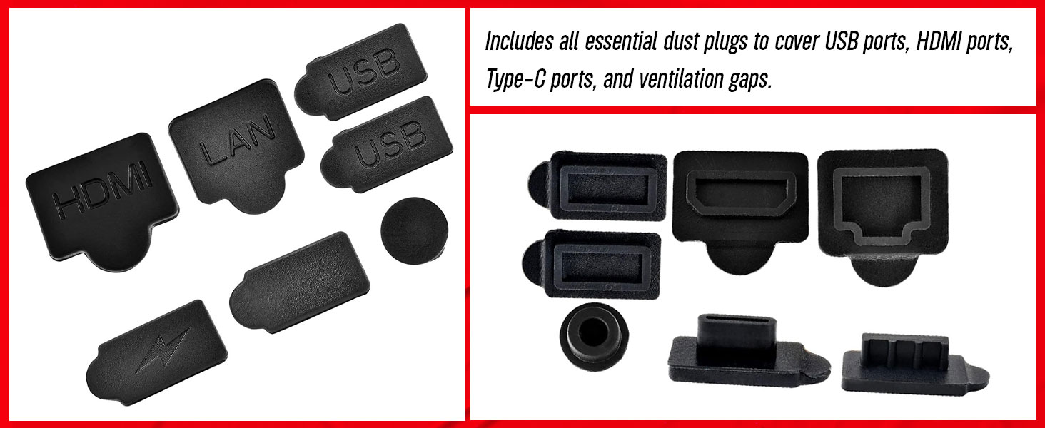 SPN-JGSP Dust Plug for PS5,9Pcs Dust Plug Kit for PS5/PS5 Slim Console