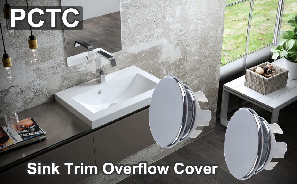 4 Pack Sink Basin Overflow Trim Ring Solid Brass Bathroom Sink Trim Overflow Cover