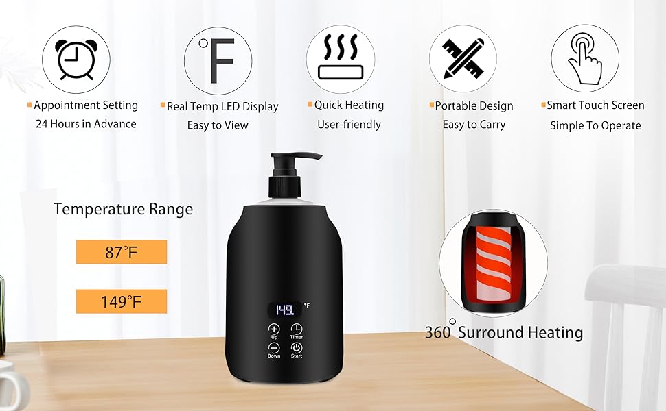 Naviocean Massage Oil Warmer Lotion Warmer Dispenser Heated