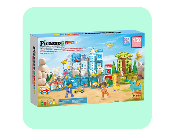 Picasso 飾り PicassoTiles Magnetic Tile Construction Adventure Set with
