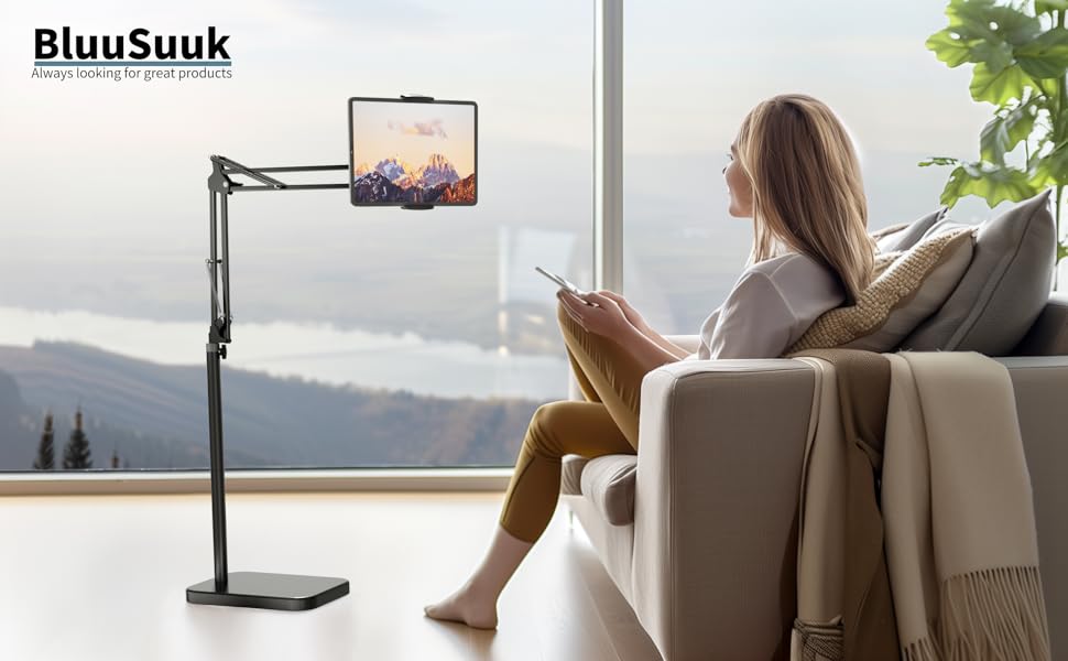 Tablet Floor Stand with Double Weight Base