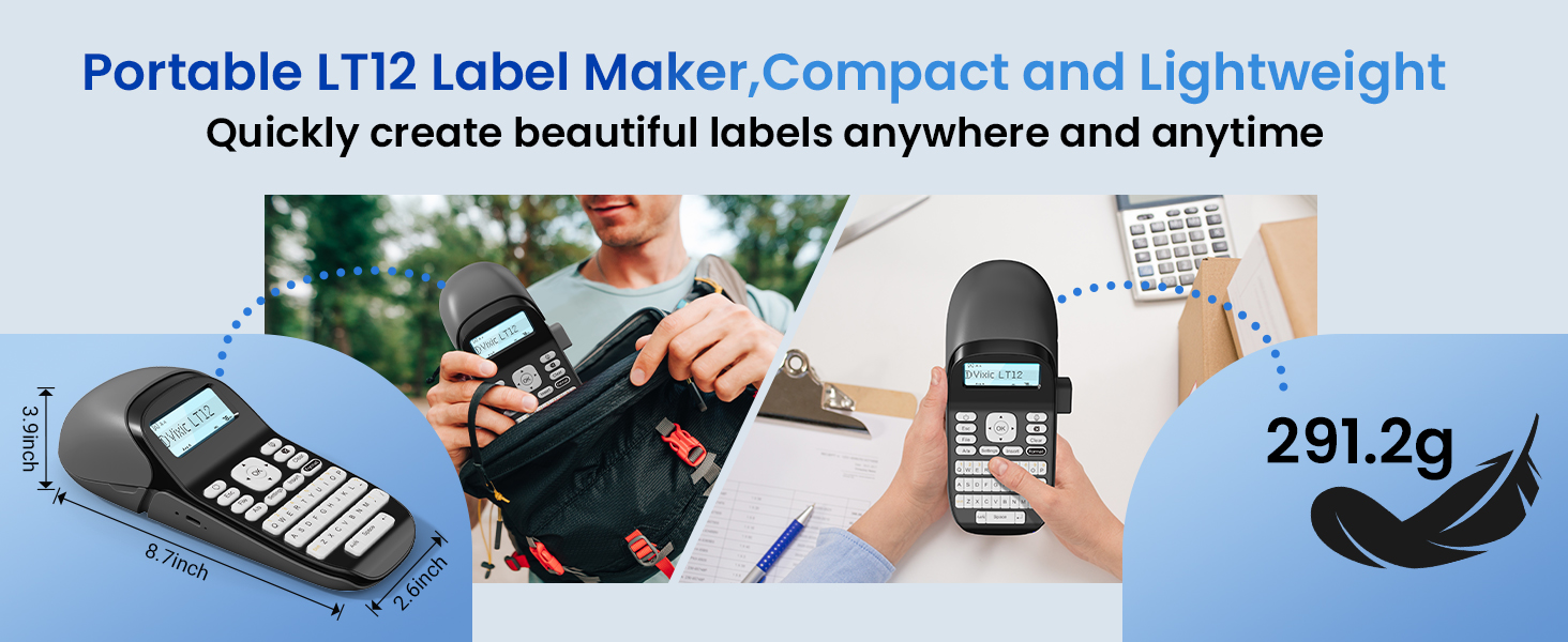Vixic Label Maker, LT12 Label Maker withTape Waterproof