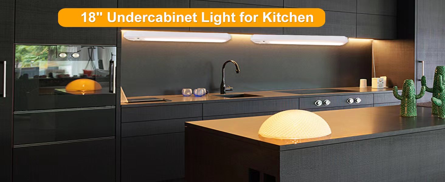 TECKTOO Upgrade Under Lights with Outlets, White Finish Led Under Lighting Plug