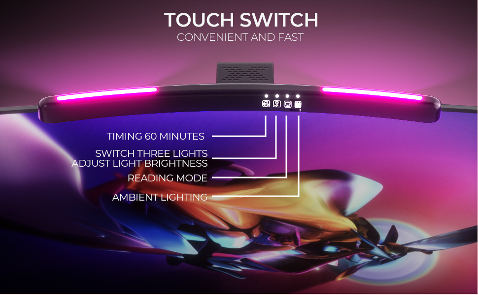 Geisofu Monitor Light Bar Curved with RGB Backlight