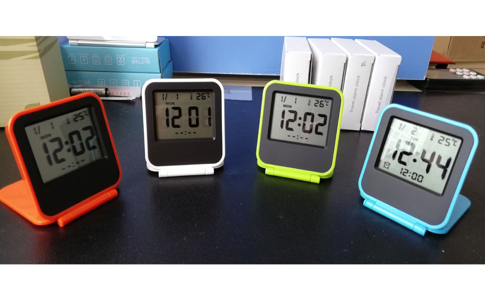 Egundo Small Digital Travel Alarm Clocks
