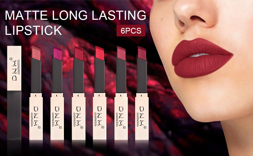 DNM 6 Colors Red Matte Lipstick Pack