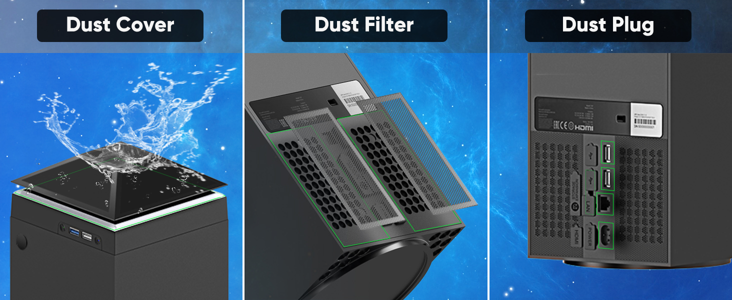 Cooling Fan Dust Proof for Xbox Series X Console with Colorful Light