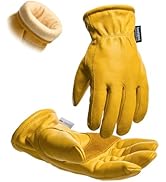 toolant Winter Work Gloves for Men, Insulated Leather with Water Resistance and Abrasion Protecti...