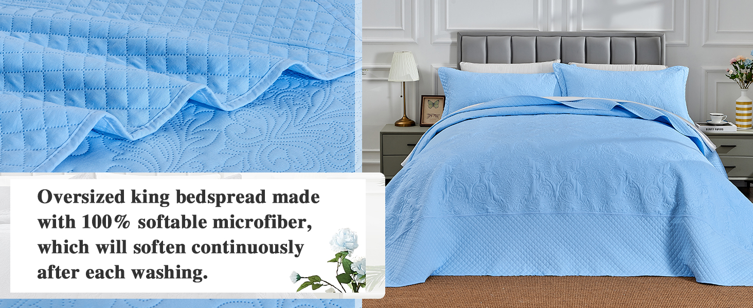 ENJOHOS Oversized King Quilt Set California King Bedspread