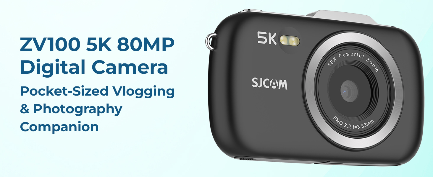 ZV100 5K 80MP Digital Camera - Desktop View