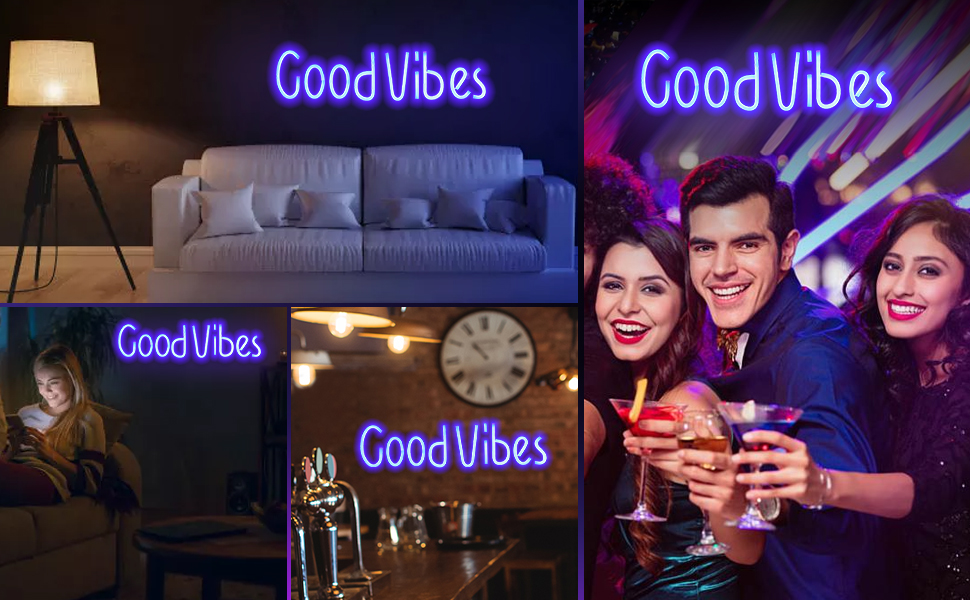 YUICHH Good Vibes Neon Sign, Neon Signs Nein Sign Neon lights for Wall, Neon Signs