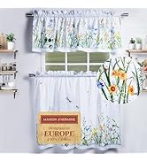 Maison d' Hermine Fleurs De Mai 100% Cotton Set of 3 Kitchen Window Curtain for Cafe Kitchen Bedr...