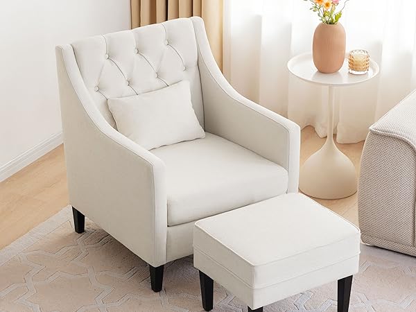 Amazon.com: HUIMO Accent Chair with Ottoman,Upholstered