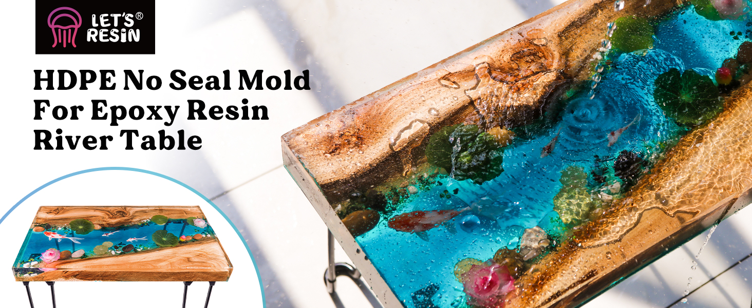 LET'S RESIN Large Resin Moulds Silicone, 18 X 10 Inch HDPE Resin Table