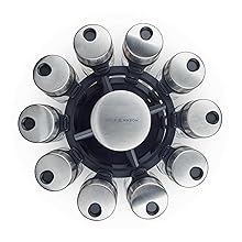 Herb and Spice Rack with Glass Jars Rotating Spice Carousel Herb Spice Oragniser