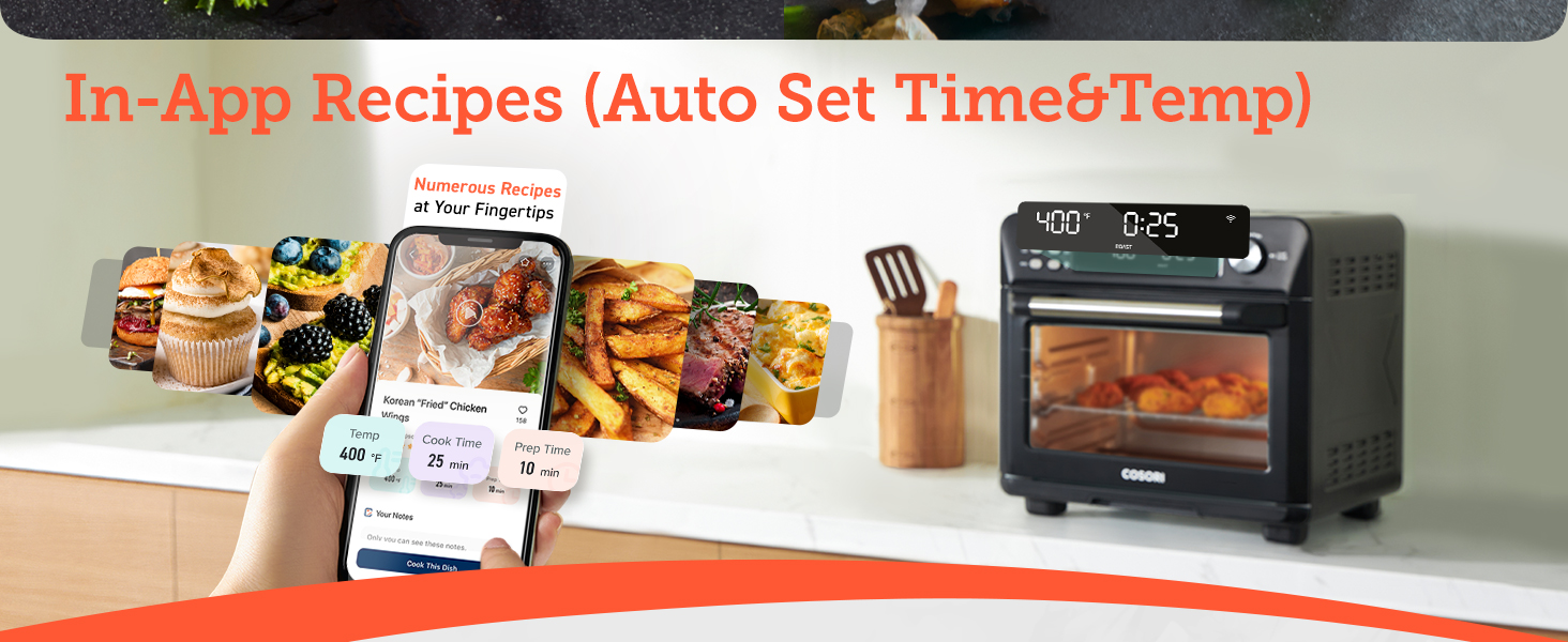 In-App Recipes (Auto Set Time&amp;Temp)  97 Recipes for You