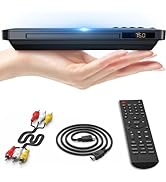 Slim Design DVD player, Ultra-Thin HDMI AV DVD Players for TV, Region Free & Colourful HD Pixels,...
