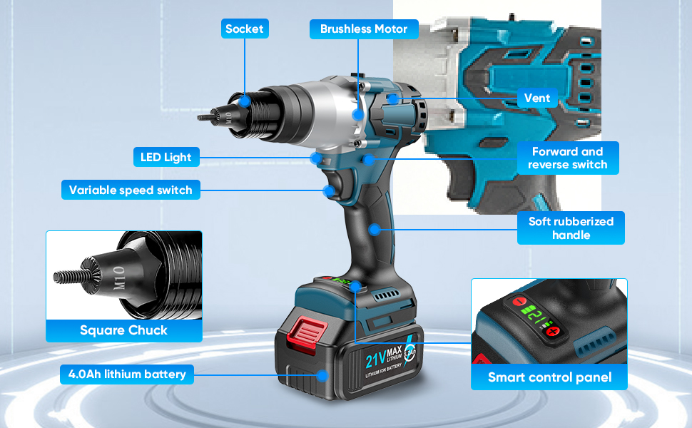 2IN1 Cordless Rivet Nut Gun Set (M5 & M6 & M8 & M10