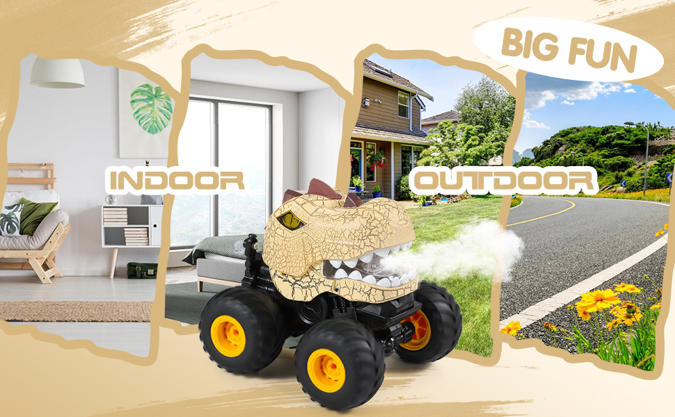 remote control monster trcuk beige dinosaur 04