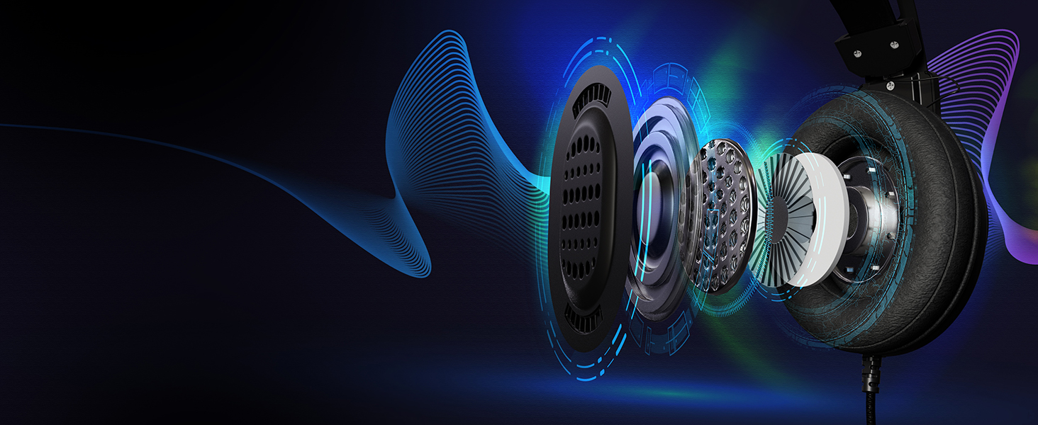 50mm drivers for cinematic soundstage &amp; balanced audio.