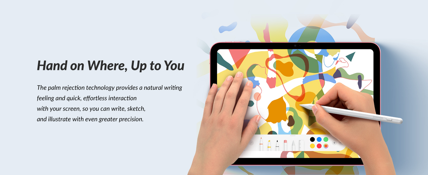 ZORIYOR Stylus Pen for iPad with Palm Rejection, Stylus Pencil