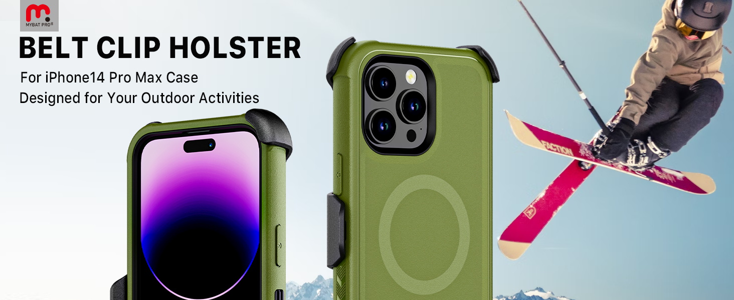 BELT CLIP HOLSTER For iPhone 14 Pro Max Case Army Green Designed for Your Outdoor Activities