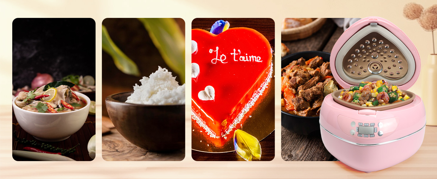 pink heart rice cooker