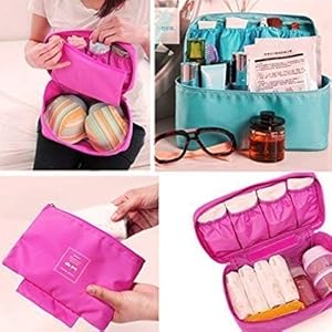 travel toiletry bag nylon pouch lingerie inner wear hanging storage organizer bra underwear case